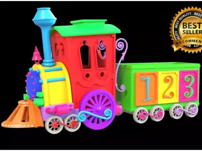 Carton train 3D model