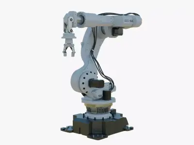 Industrial Robot Arm White Clean Low-poly 3D model