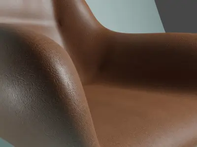Puff Sofa Leather Texture 3D model