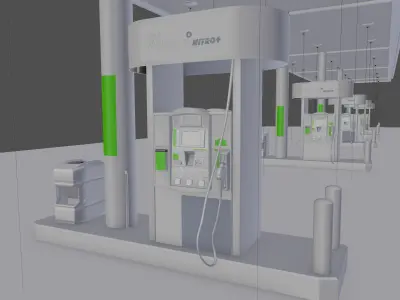 gas station 3d model 3D model