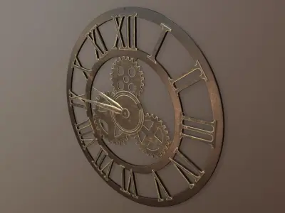 Brass and Iron Iron Wall Clock 3D model