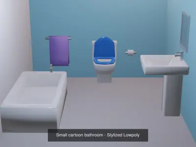 Interiors - Lowpoly Cartoon rooms pack 3D Model Collection