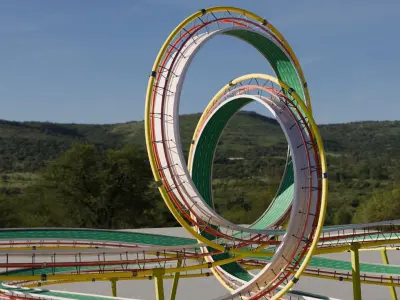 Acrobatic Stunt Track  Low-poly 3D model