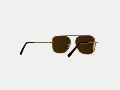 Sade Sunglasses in Polished Gold 3D model