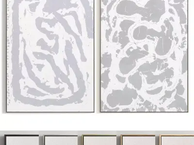 Plaster Two Photo Frame 285 Low-poly 3D model