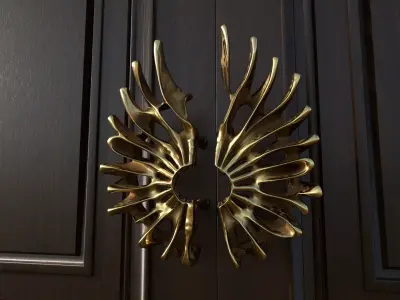 Coral Series Heavy Door Handle 3D print model