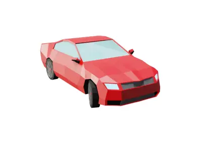Red Sports Car Low-poly 3D model
