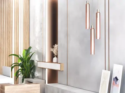 Reception minimal design- counter lobby Low-poly 3D model