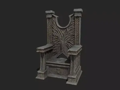 Stone Throne Low-poly 3D model
