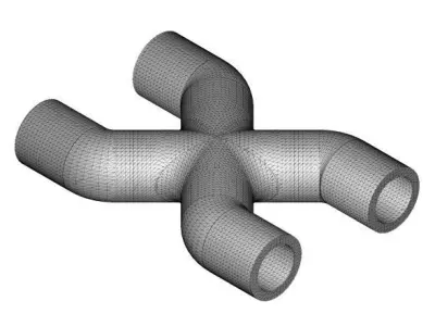 Creative Four Way Pipe Fitting 3D print model