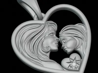 Mother-daughter 3D print model
