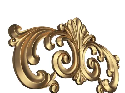 Carved Plaster Molding Decoration 021 Low-poly 3D model