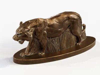 Tiger in the field Decorative Sculpture  3D print model