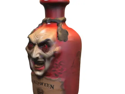 Halloween Vampire Potion Bottle Low-poly 3D model