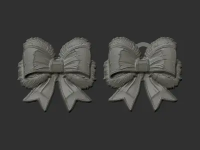 christmas ribbon bow decor 1  3D print model