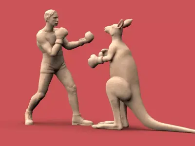 Boxer vs Kangaroo 3D print model