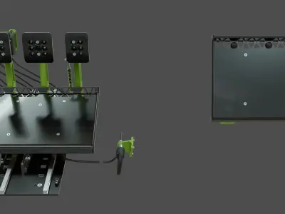 Highpoly Adjustable pedals and co-driver footrest for rally car 3D model