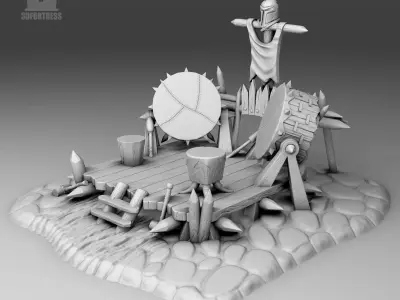 Platform with reels 3D print model