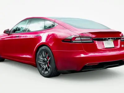 Tesla Model S Plaid 2024 red Low-poly 3D model