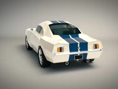 Low Poly Muscle Car 02 Low-poly 3D model