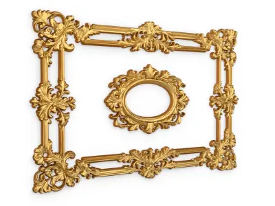 Plaster decorative frame ornament 16 3D model