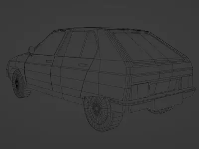 Citroen Visa Low-poly 3D model