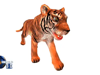  Tiger rigged Animated Lowpoly 3d model Low-poly 3D model