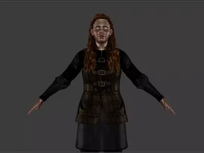 Medieval Warrior Woman Free low-poly 3D model