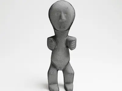 Ancient African Tribal Wood Sculpture from Uganda 3d scan  3D model