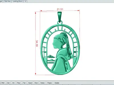 Unique Girl Pendant  3D print model
