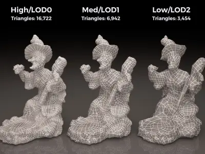 0002-04 Stewing Witch Low-poly 3D model