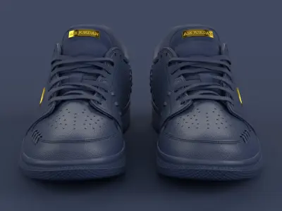 Air Jordan 1 Low Method of Make Midnight Navy Metallic Gold Low-poly 3D model