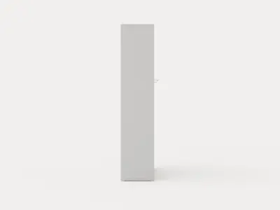 Compact Bed Cabinet Vertically 140x200 White Low-poly 3D model