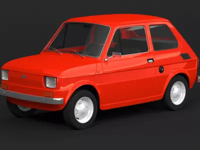 Fiat 126 Low-poly 3D model