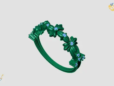 Women Ring Diamond Stone STL 3DM Lightweight Printable 3D print model order