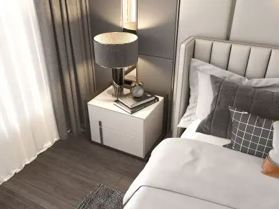 Modern Bedroom Scene 12 3D model