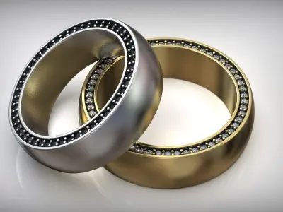 Puffy Diamond Wedding Band 3D print model