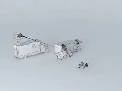 chase truck with laser Free 3D model
