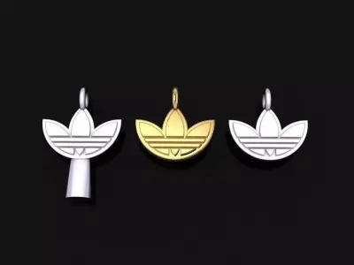 DAINTY CUTOUT FRAME ADIDAS STYLE PENDANT NECKLACE 3D print model