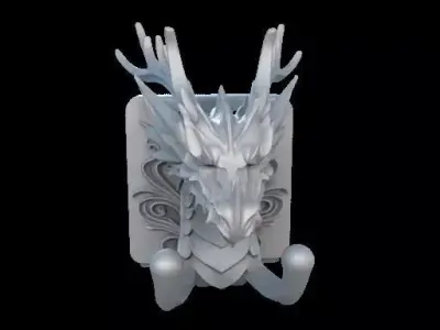 Dragon Head Wall Mount 3D print model