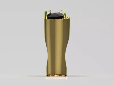 Yellow Gold stl 3dm Ring Black Gemstone Diamonds Model jr00205 3D print model