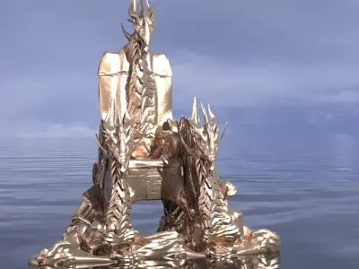 Ornate Dragon Throne  3D model