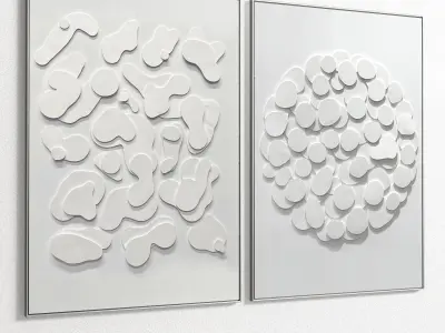 Plaster Two Photo Frame 100 Low-poly 3D model