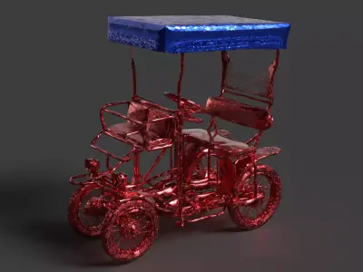 Chinese Surrey bike Low-poly 3D model