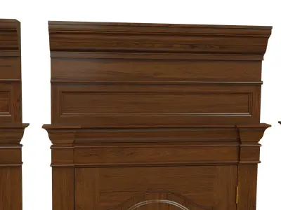 Classic wooden door 06 Low-poly 3D model