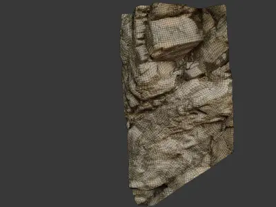  Realistic Weathered Rock Cliff 3D Scan Low-poly 3D model