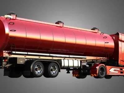 XG Truck with Tanker Trailer 3D model