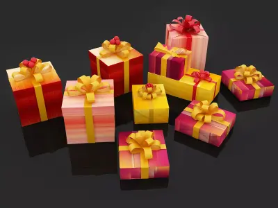 gift box Low-poly 3D model get