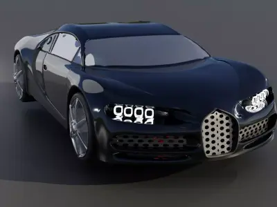 Bugatti 3D Model car Low-poly 3D model