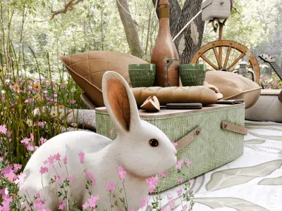 Spring Picnic Blender Scene 3D model